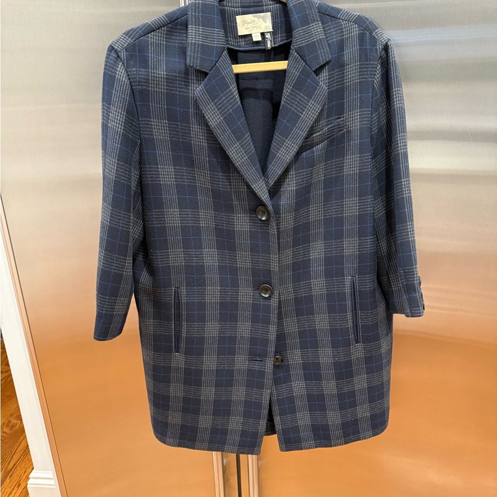 Elizabeth and James Blue Plaid Blazer